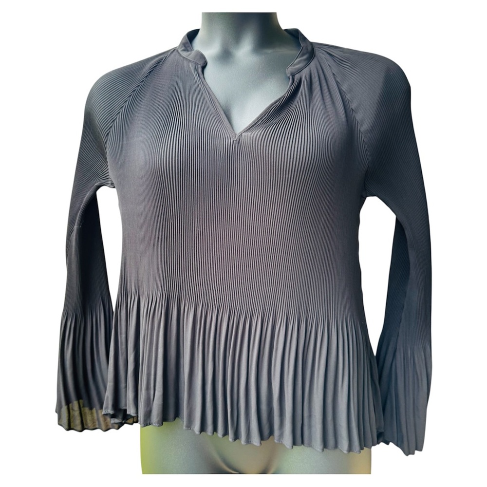 Current Air Elegant Black Pleated Women's Top